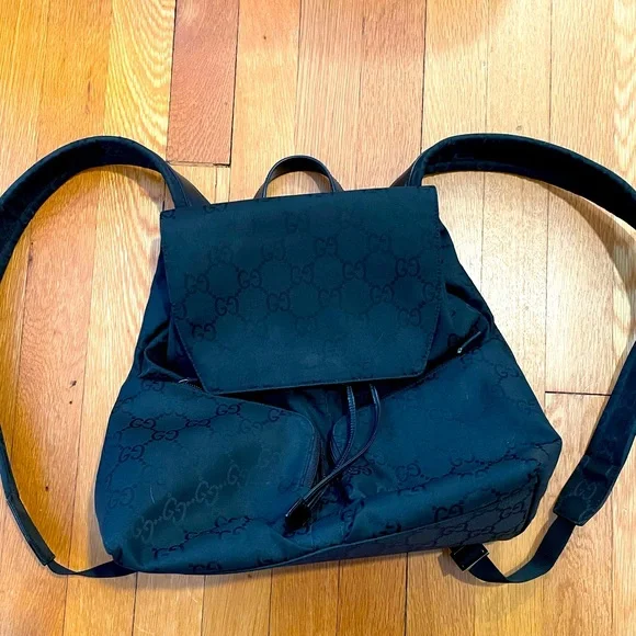 Authentic Gucci Backpack (early 2000\'s) VINTAGE Auth GUCCI 90s Early 2000s Y2K Tom Ford Era Black  main image 2